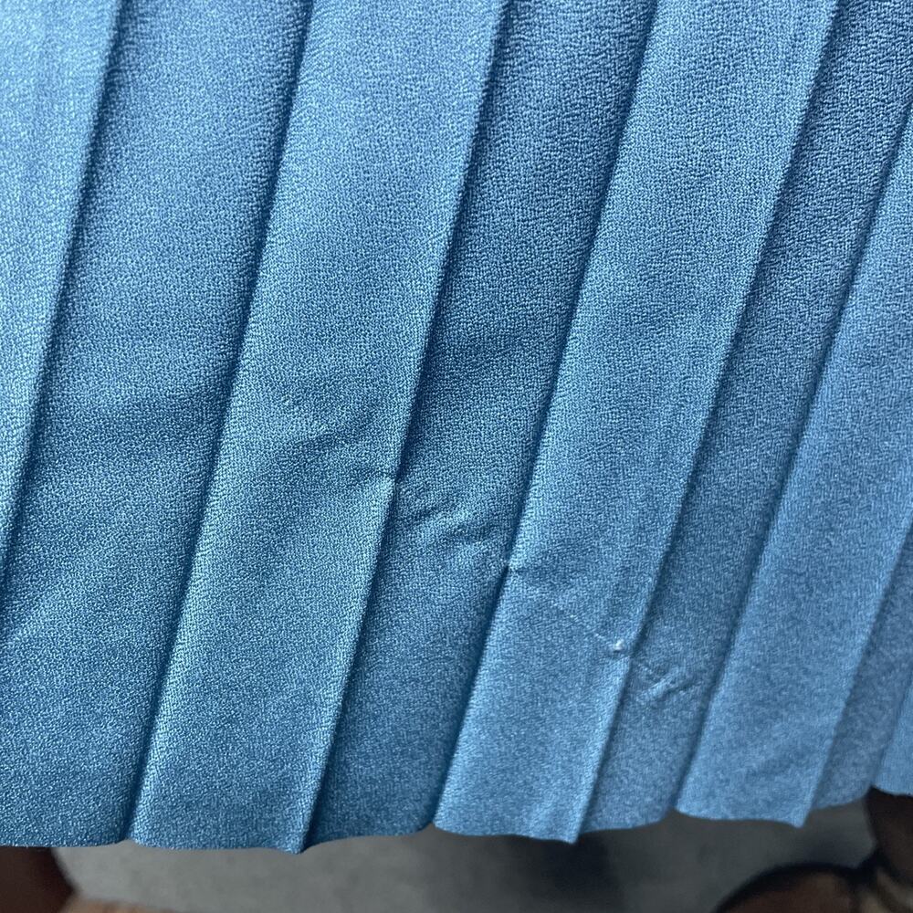 NWT Nanette Lepore XL Ombre Pleated Midi Dress Black/Blue Long Slv Classic FLAW - Picture 4 of 13